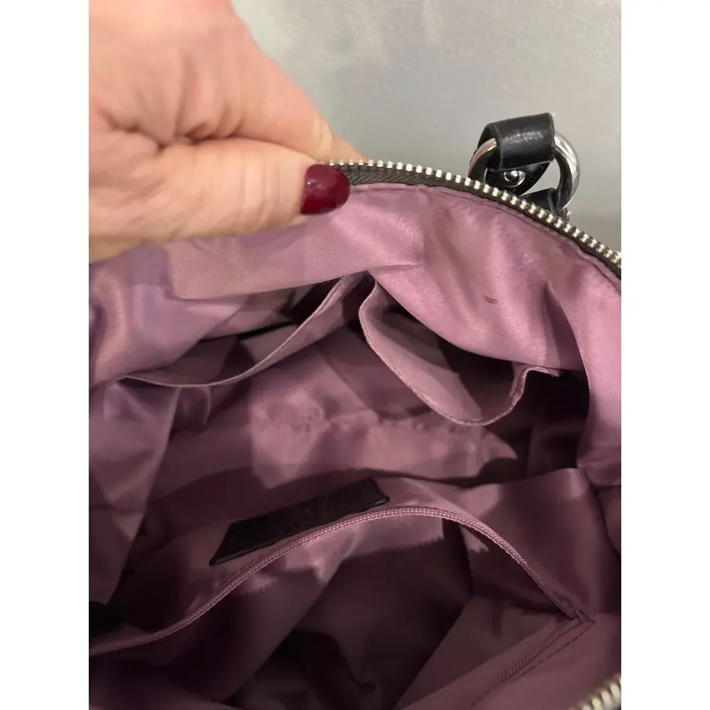 Coach Madison Sophia Clover Logo Sateen Bag Purse Purple Tones - Picture 8 of 10